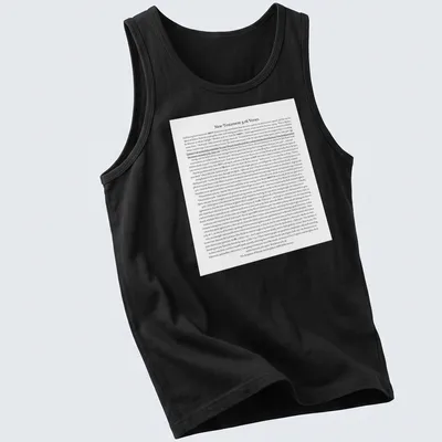 Typography design featuring 316 Bible verses in elegant script. — printed on a tank top