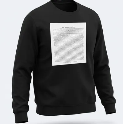 Typography design featuring 316 Bible verses in elegant script. — printed on a unisex sweatshirt