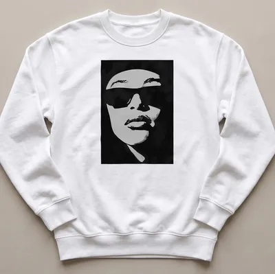 Silhouette of Aaliyah with text 'Aaliyah Sing Er' in black and white — printed on a unisex sweatshirt