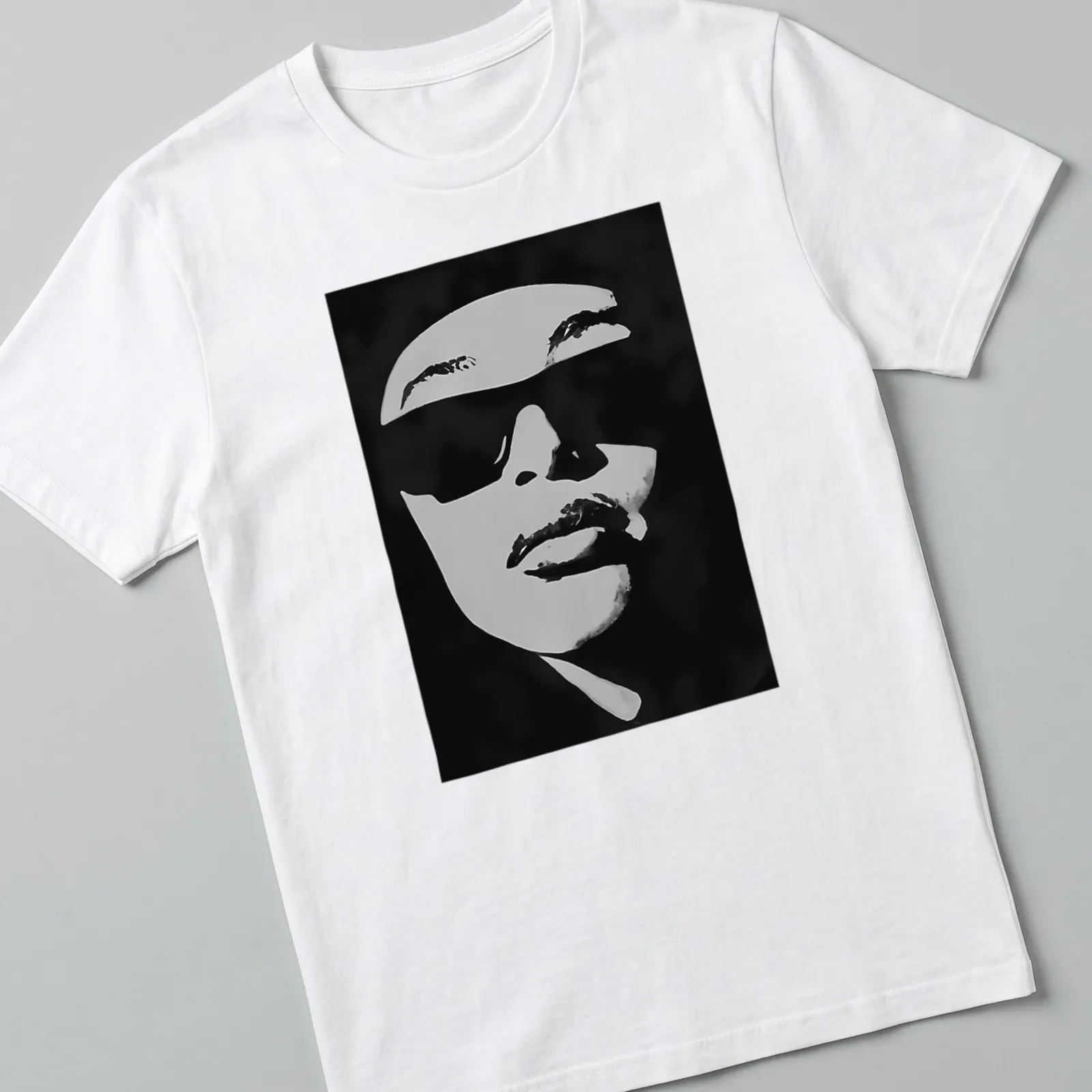 Silhouette of Aaliyah with text 'Aaliyah Sing Er' in black and white — printed on a unisex t-shirt