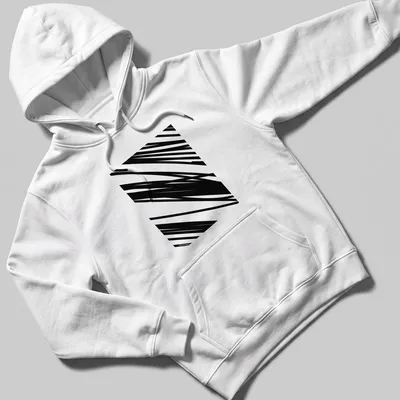 Modern minimalist shirt featuring abstract black line pattern and 'graund dsgn' text. — printed on a unisex hoodie