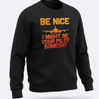 Retro distressed design with an airplane and the phrase about piloting — printed on a unisex sweatshirt
