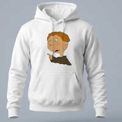 Cartoon angry character t-shirt in shades of brown, beige, and black — printed on a unisex hoodie