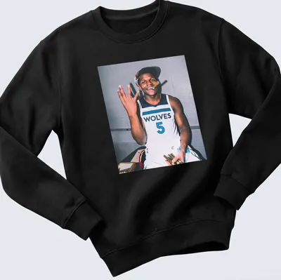 Photographic print of Anthony Edwards celebrating with a cigar in hand. — printed on a unisex sweatshirt