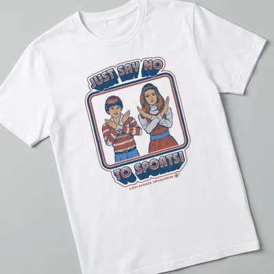 Retro vintage design with kids making an X gesture against sports text