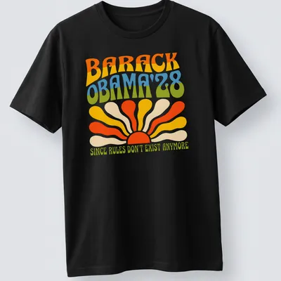 Psychedelic design with Barack Obama text and colorful patterns