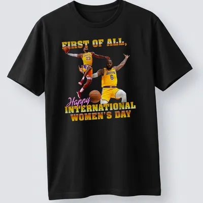 Funny Basketball Meme t-shirt celebrating International Women's Day with animated players