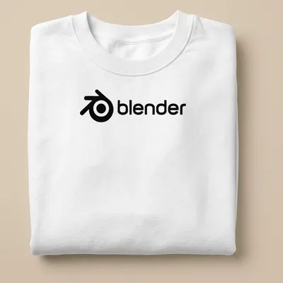 Minimalist black and white Blender logo printed on — printed on a unisex sweatshirt
