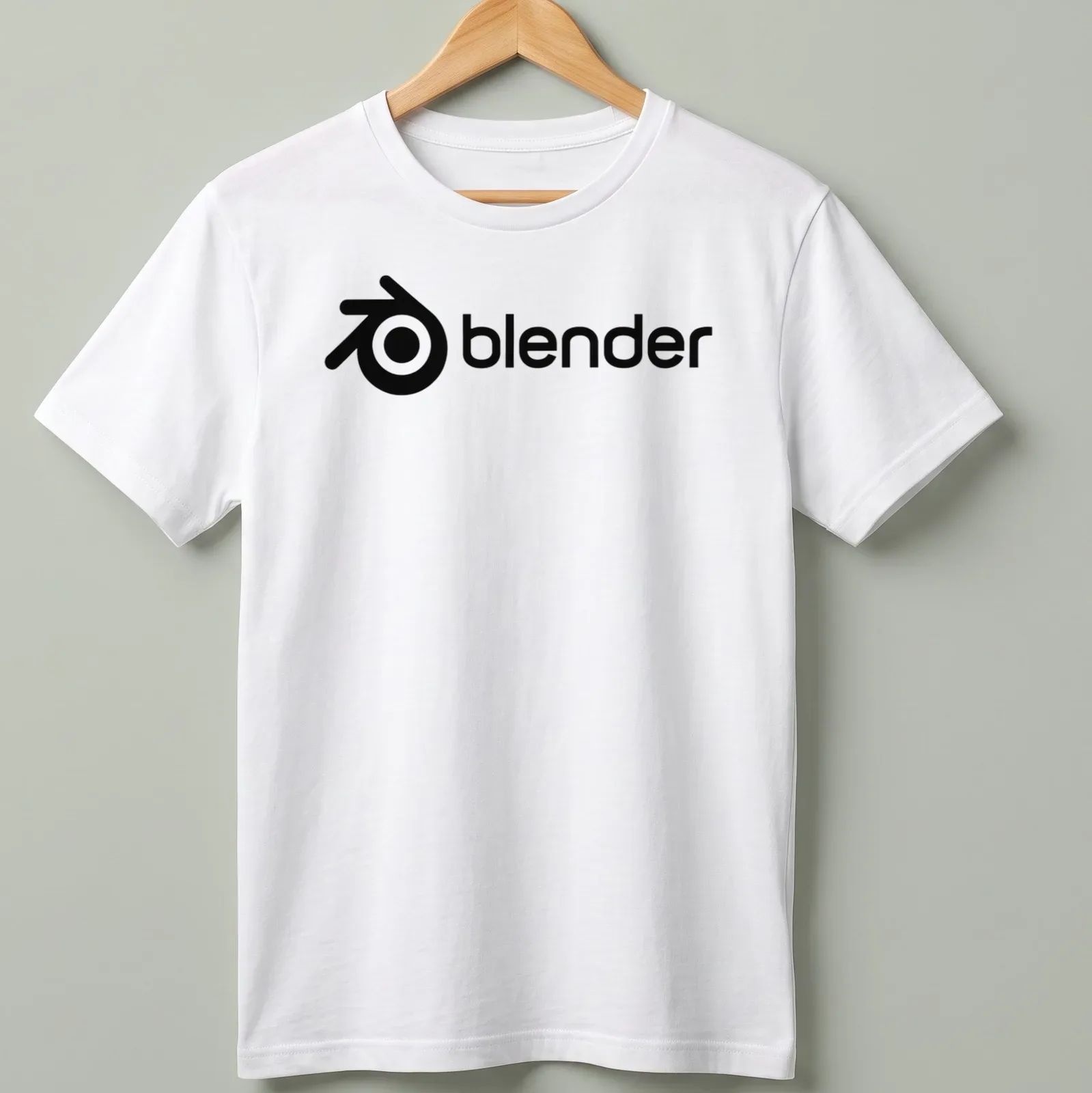 Minimalist black and white Blender logo printed on — printed on a unisex t-shirt