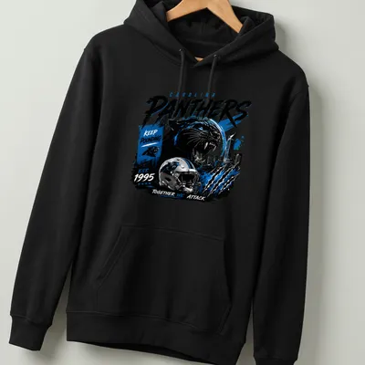 Bold graphic t-shirt featuring Carolina Panthers team spirit and slogan — printed on a unisex hoodie
