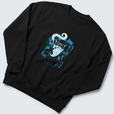 Vintage distressed tee featuring a cat with a pipe and mustache saying 'Smoke & Whiskers' — printed on a unisex sweatshirt