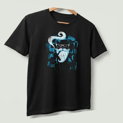 Vintage distressed tee featuring a cat with a pipe and mustache saying 'Smoke & Whiskers' — printed on a unisex t-shirt (angled view)