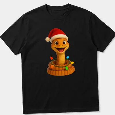 Cartoon design of a colorful Eastern Glass Lizard for Christmas