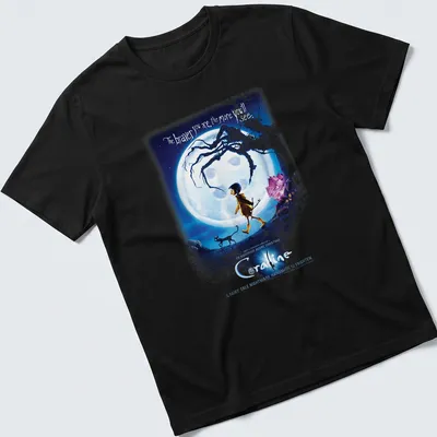 Illustration of Coraline with text about bravery in blue, black, yellow, and white.
