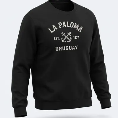 Vintage design with crossed boat anchors and La Paloma text in cream and light beige. — printed on a unisex sweatshirt