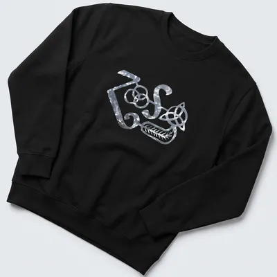 Metallic ZOS logo T-shirt for rock band fans — printed on a unisex sweatshirt