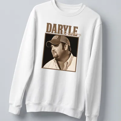 Vintage sepia Daryle Singletary t-shirt featuring a portrait in warm tones. — printed on a unisex sweatshirt