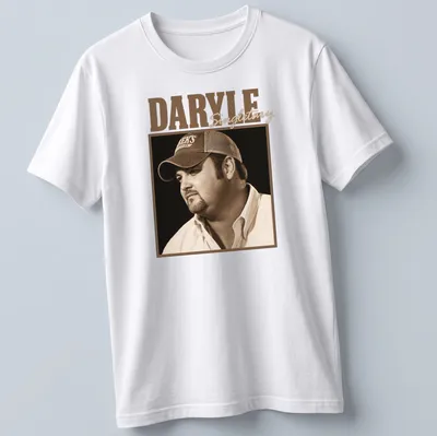 Vintage sepia Daryle Singletary t-shirt featuring a portrait in warm tones.