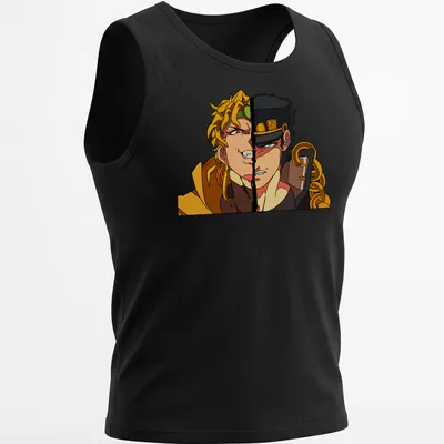 Anime style t-shirt featuring Dio and Jotaro from JoJo's Bizarre Adventure — printed on a tank top