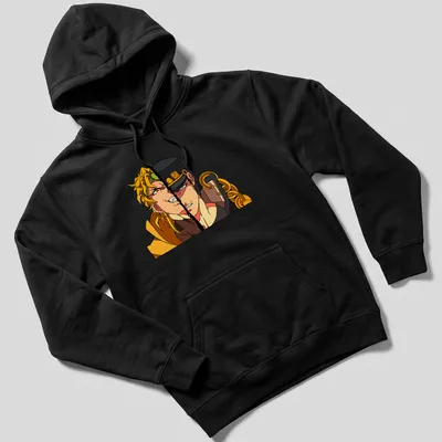Anime style t-shirt featuring Dio and Jotaro from JoJo's Bizarre Adventure — printed on a unisex hoodie