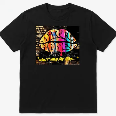 Colorful graffiti-style print featuring Dirty Honey and bold text
