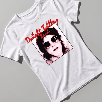 Vintage-inspired t-shirt featuring the Dwight Twilley Band in bold typography — printed on a women's shirt
