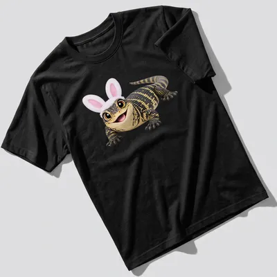 Cartoon-style Easter Lace Monitor with bunny ears in vibrant colors
