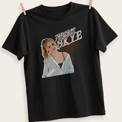 Pop art design featuring the name Freya Skye with a woman illustration
