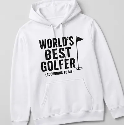 Vintage distressed Golf T-shirt with humorous printed text for golfers — printed on a unisex hoodie