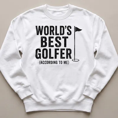 Vintage distressed Golf T-shirt with humorous printed text for golfers — printed on a unisex sweatshirt