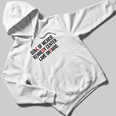 Vintage retro print featuring Gulf Of Mexico, Kennedy Center, and Lake Ontario — printed on a unisex hoodie