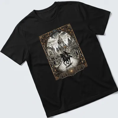 Vintage illustration of a headless knight on a horse with the text 'XV' above.