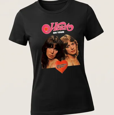 Vintage-inspired t-shirt with Heart Dreamboat Annie printed in flowing text — printed on a women's shirt