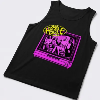Retro pop art design featuring Hole band members in nostalgic colors — printed on a tank top