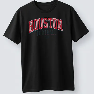 Vintage retro Houston Football t-shirt in red, white, and black colors