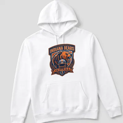 Indiana Bears shirt featuring a bear in a football helmet with bold team logo — printed on a unisex hoodie