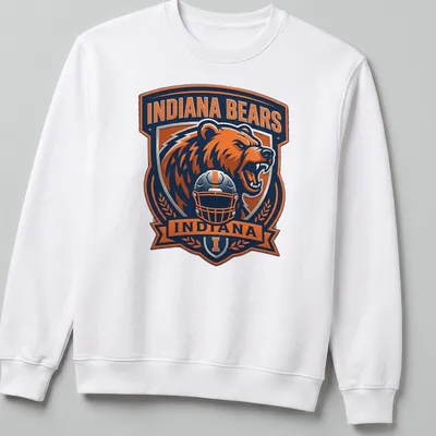 Indiana Bears shirt featuring a bear in a football helmet with bold team logo — printed on a unisex sweatshirt