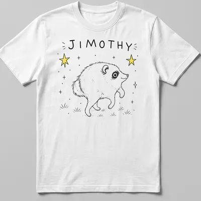 Kawaii style Jimothy raccoon dancing with stars in black, white, and yellow