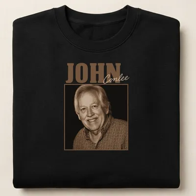 Vintage sepia t-shirt featuring the name John Conlee in elegant lettering. — printed on a unisex sweatshirt