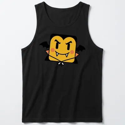 Kawaii Cube Vampire Dracula in cute cartoon style with vibrant colors — printed on a tank top