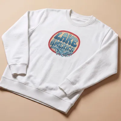 Vintage retro Lake America t-shirt with a serene lake design — printed on a unisex sweatshirt