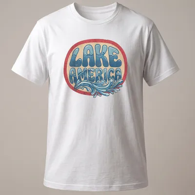 Vintage retro Lake America t-shirt with a serene lake design