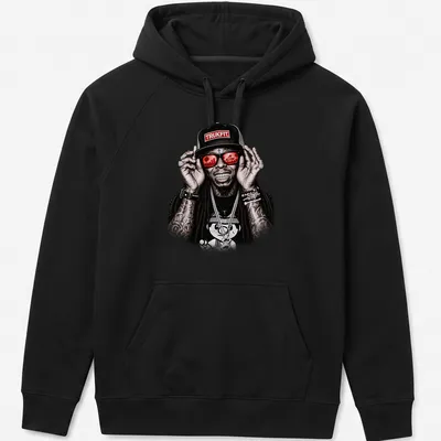 Vintage hip-hop style shirt featuring Lil Wayne and classic text — printed on a unisex hoodie