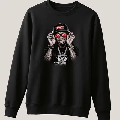 Vintage hip-hop style shirt featuring Lil Wayne and classic text — printed on a unisex sweatshirt