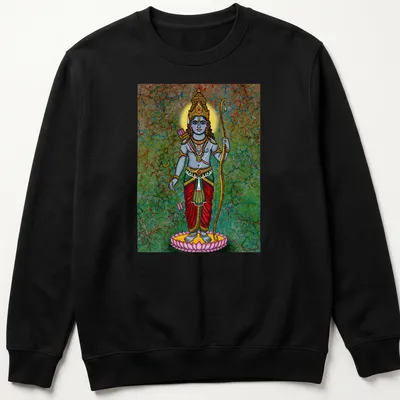 Digital drawing of Lord Rama in vibrant colors on a — printed on a unisex sweatshirt