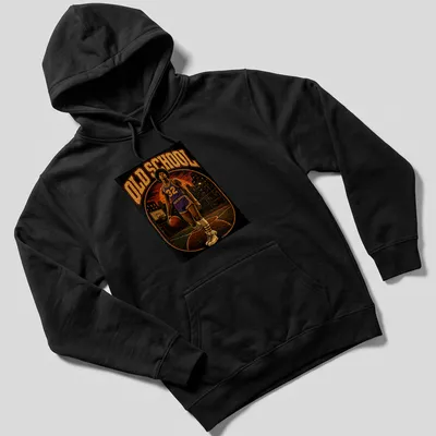 Retro distressed t-shirt featuring a basketball player and bold OLD SCHOOL text — printed on a unisex hoodie