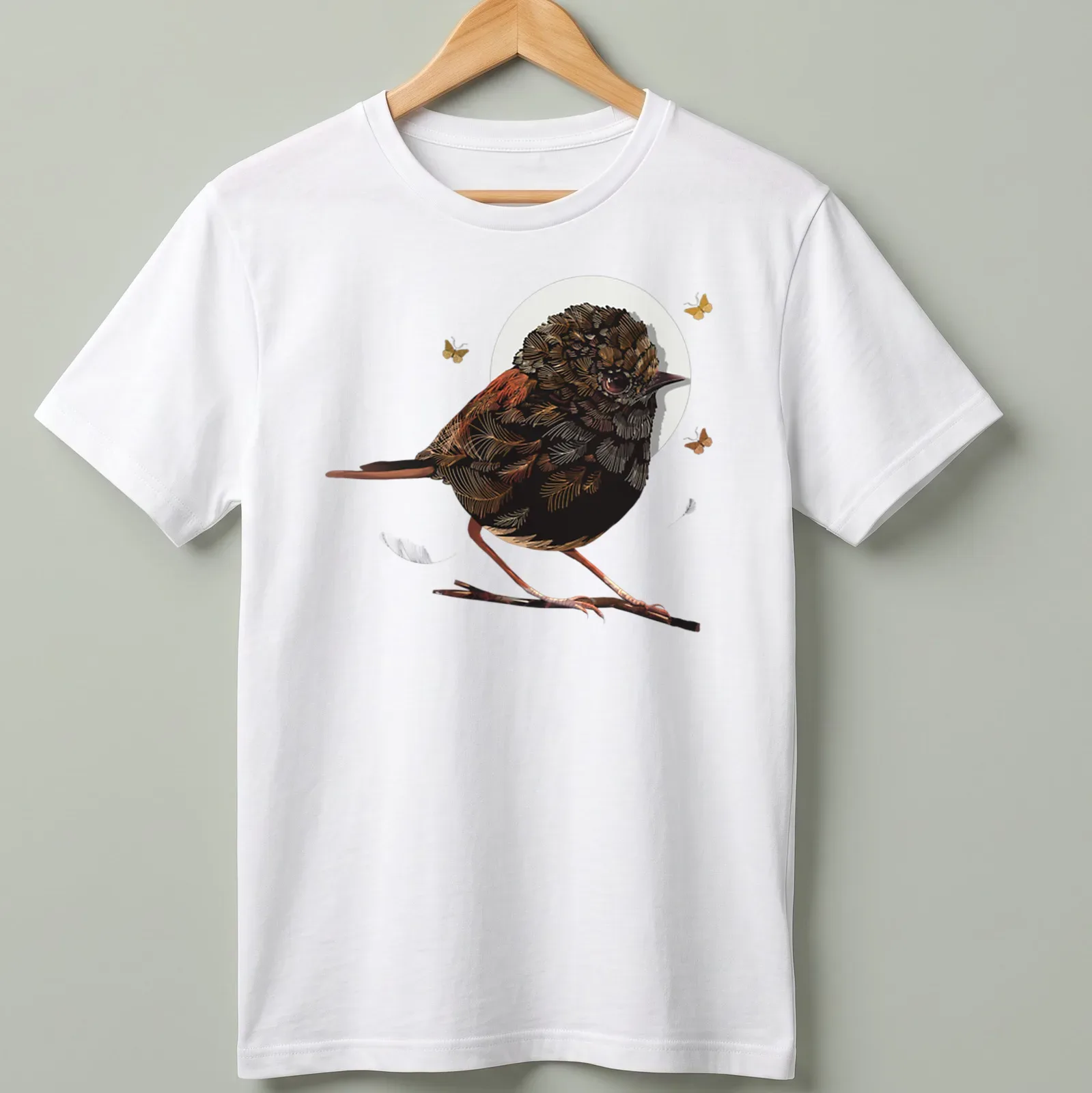 Illustration of a Red Backed Fairywren in vibrant colors — printed on a unisex t-shirt