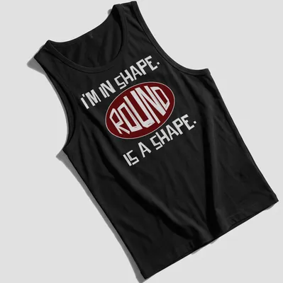 Bold typography tee featuring the word Round in maroon and white — printed on a tank top