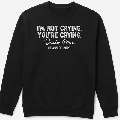 Retro design with heartfelt text for Senior Moms celebrating graduation. — printed on a unisex sweatshirt