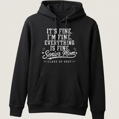 Vintage distressed t-shirt for Senior Moms with graduation-themed text — printed on a unisex hoodie